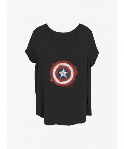 Marvel Captain America Spray Logo Girls T-Shirt Plus Size $9.02 T-Shirts