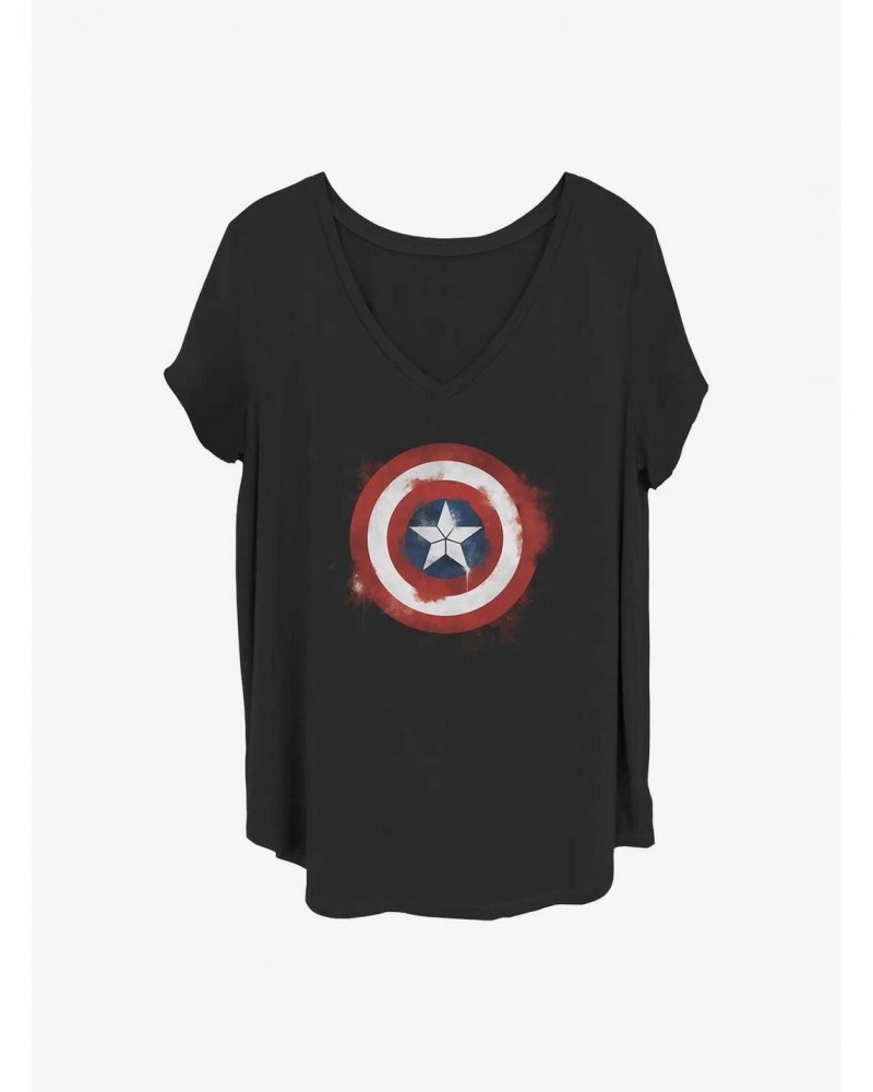 Marvel Captain America Spray Logo Girls T-Shirt Plus Size $9.02 T-Shirts