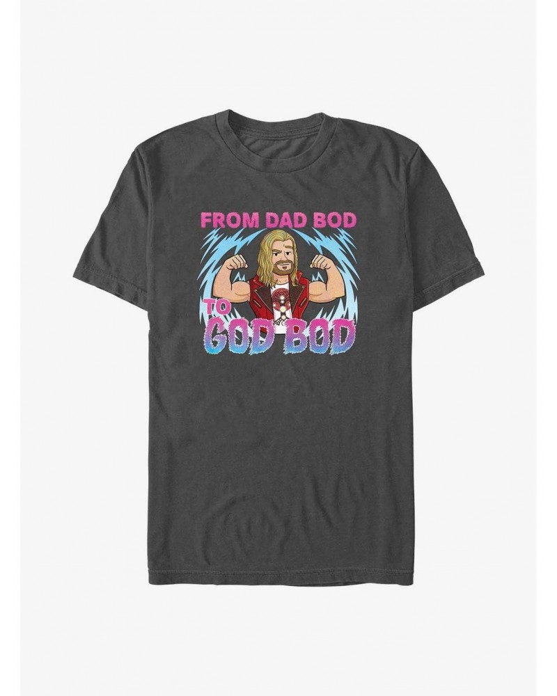 Marvel Thor: Love and Thunder Dad Bod To God Bod T-Shirt $9.56 T-Shirts