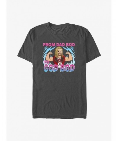 Marvel Thor: Love and Thunder Dad Bod To God Bod T-Shirt $9.56 T-Shirts