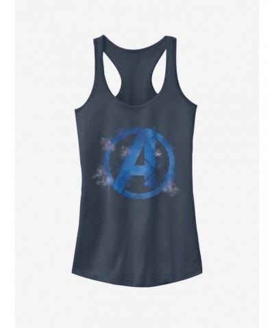 Marvel Avengers: Endgame Avengers Spray Logo Girls Indigo Tank Top $7.97 Tops