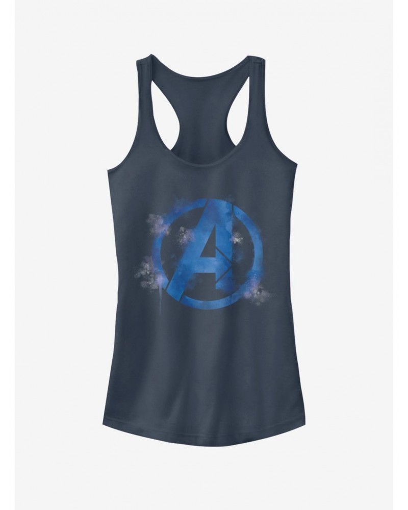 Marvel Avengers: Endgame Avengers Spray Logo Girls Indigo Tank Top $7.97 Tops