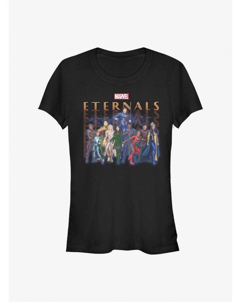 Marvel Eternals Eternals Group Repeating Girls T-Shirt $8.17 T-Shirts