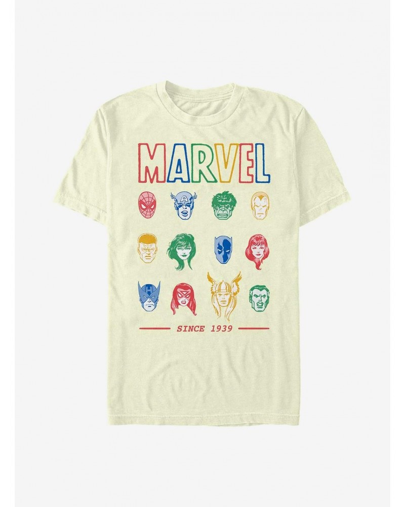 Marvel Avengers Primary Faces T-Shirt $7.46 T-Shirts