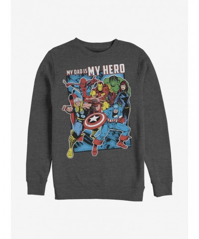 Marvel Avengers Hero Dad Is My Hero Crew Sweatshirt $10.33 Sweatshirts