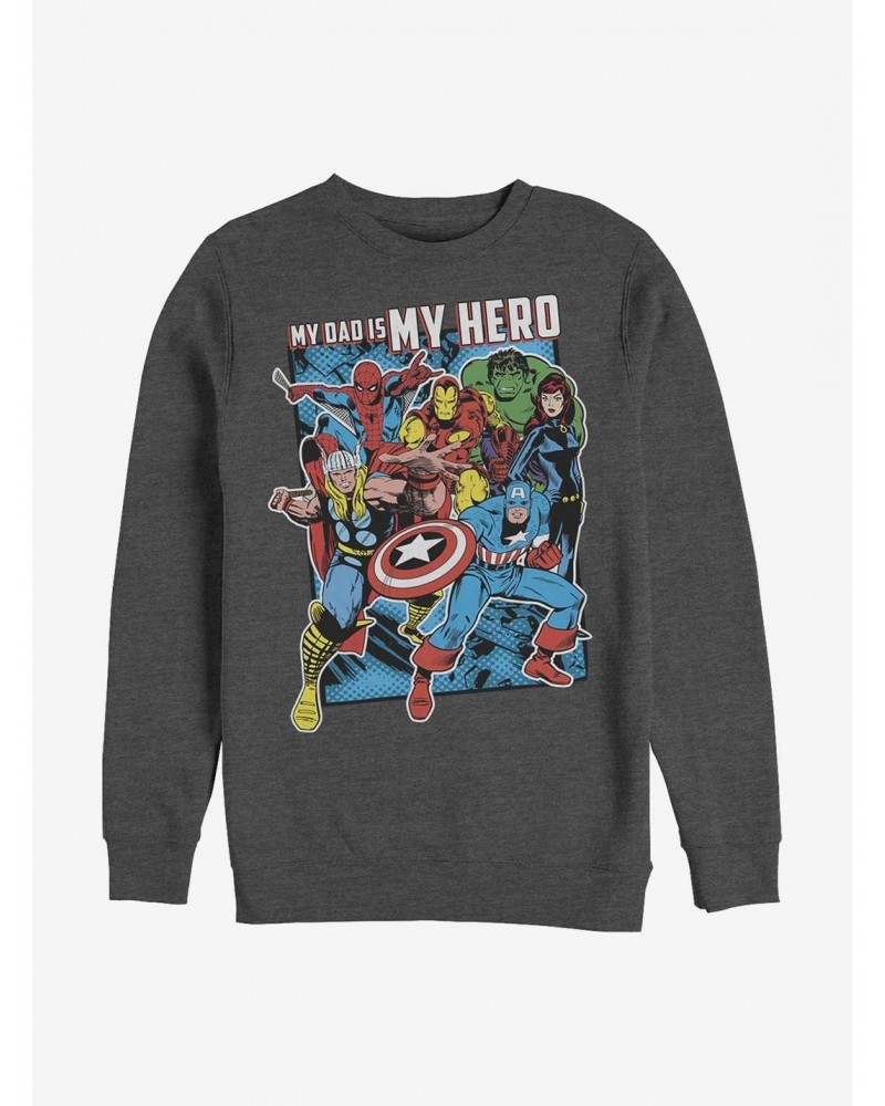 Marvel Avengers Hero Dad Is My Hero Crew Sweatshirt $10.33 Sweatshirts