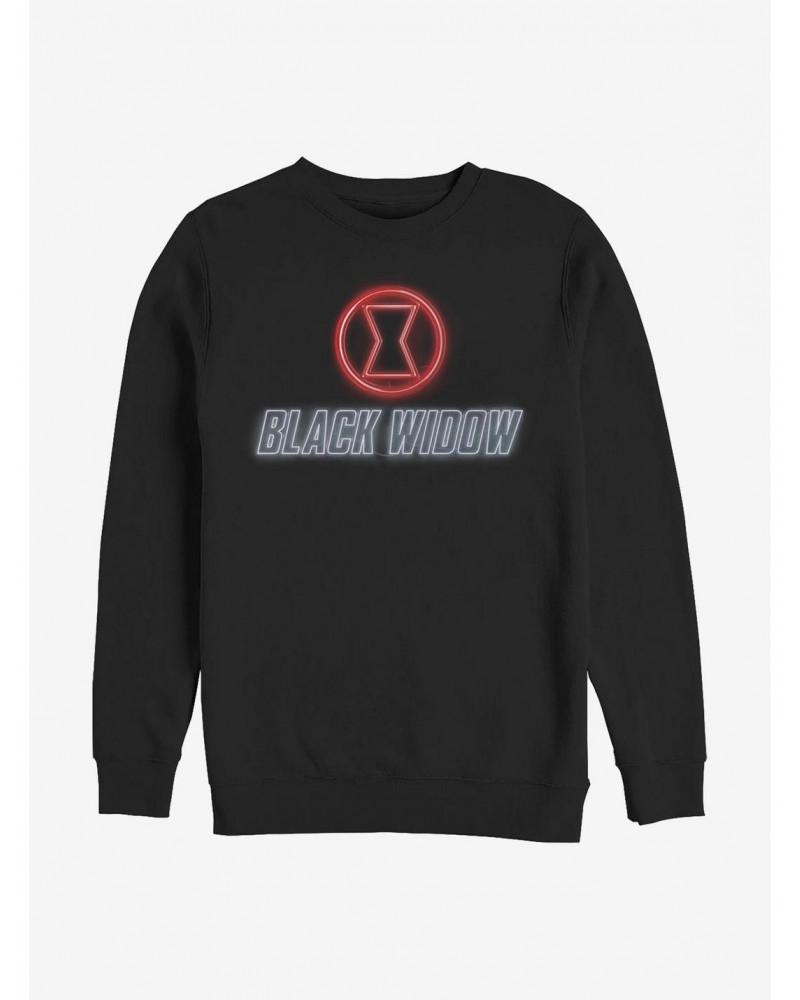 Marvel Black Widow Neon Crew Sweater $12.40 Sweaters