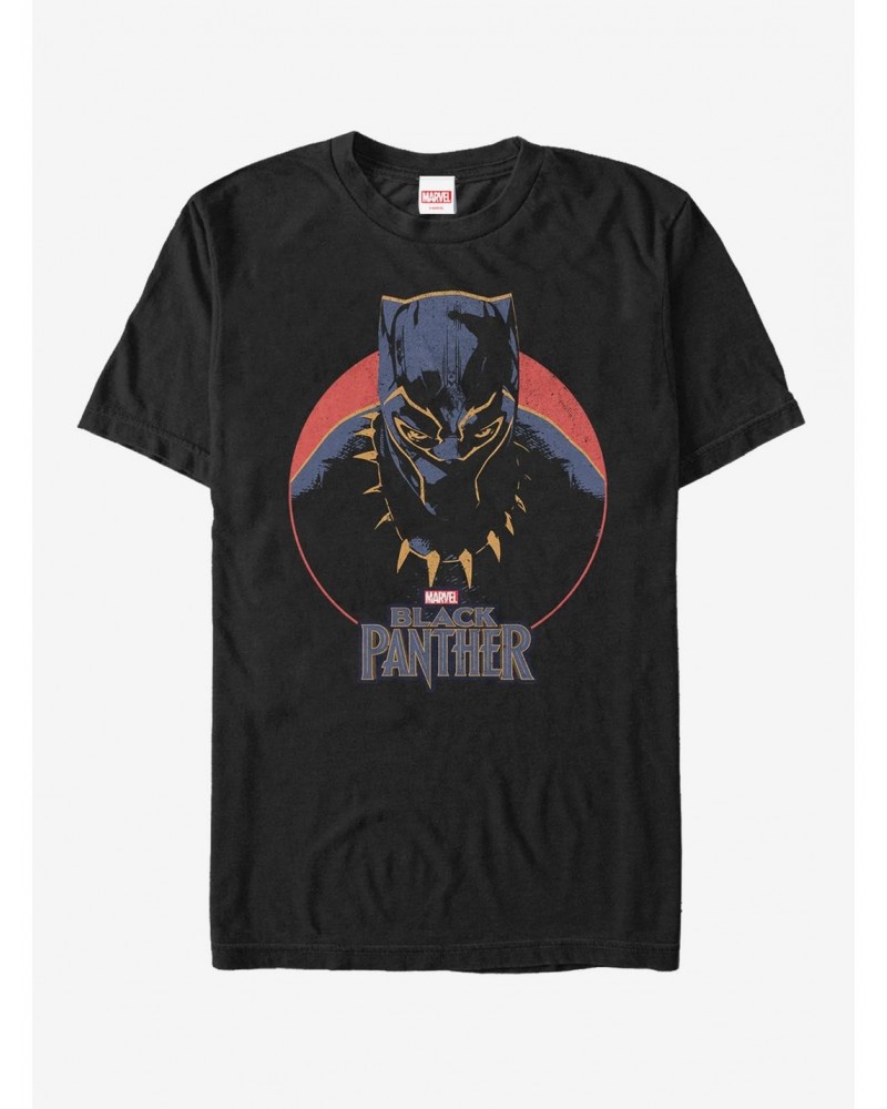 Marvel Black Panther 2018 Retro Circle T-Shirt $6.12 T-Shirts