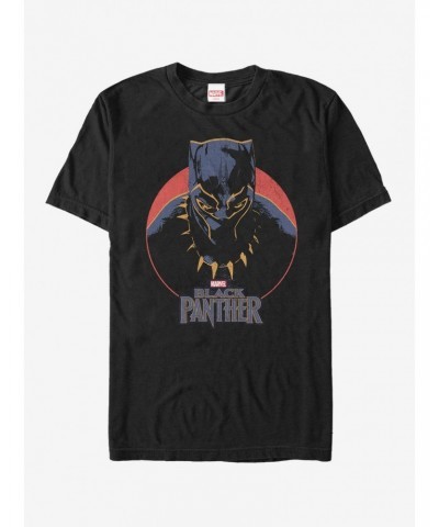 Marvel Black Panther 2018 Retro Circle T-Shirt $6.12 T-Shirts