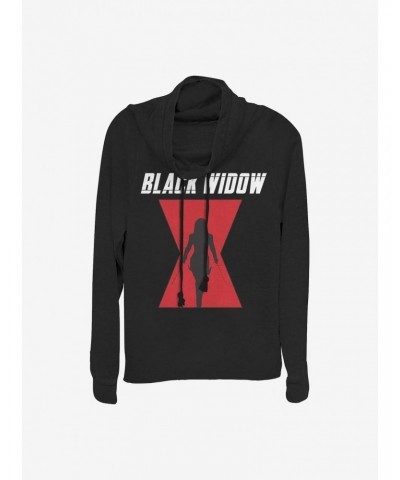 Marvel Black Widow Logo Cowlneck Long-Sleeve Girls Top $10.78 Tops