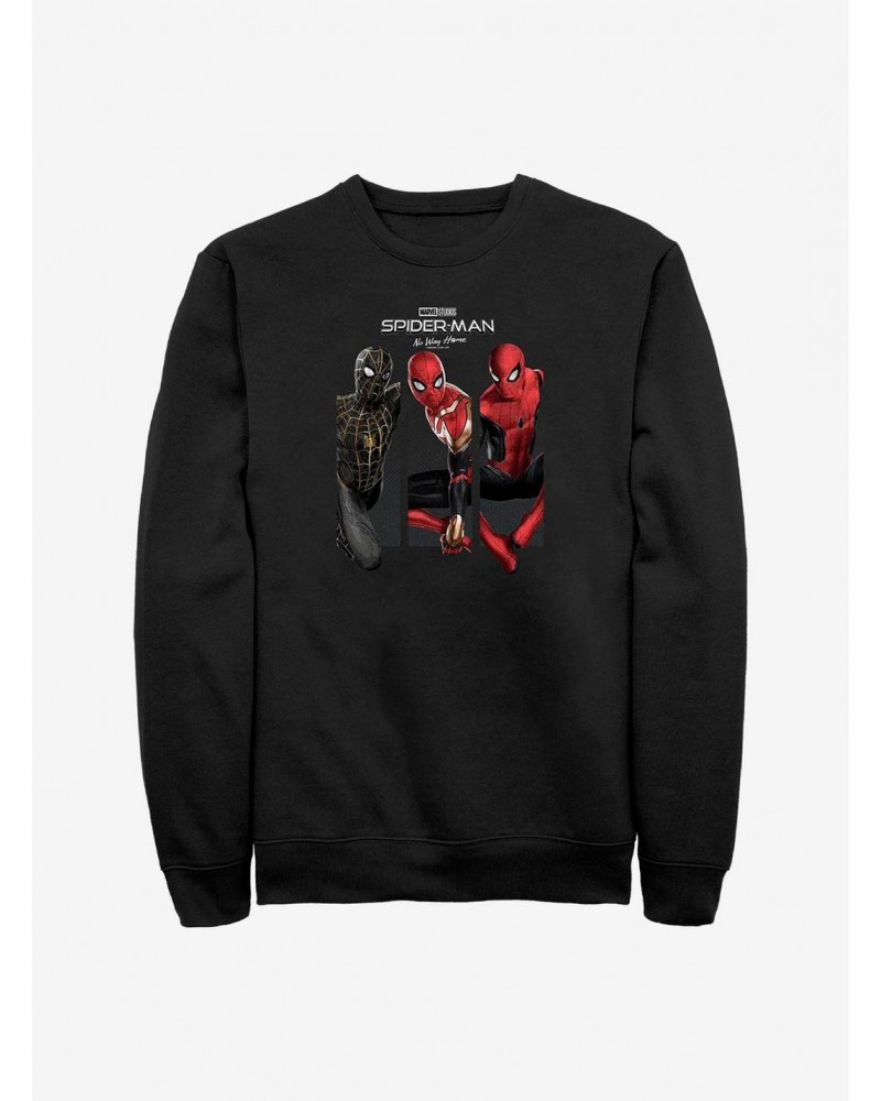 Marvel Spider-Man: No Way Home Three Poses Crew Sweatshirt $10.04 Sweatshirts