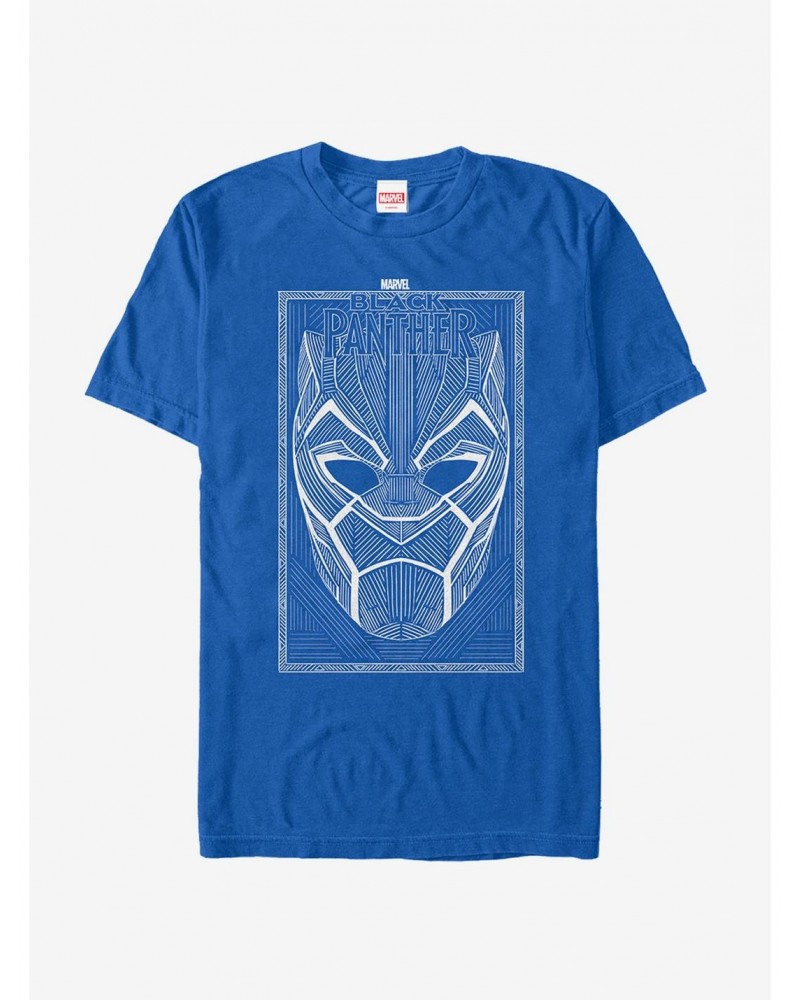 Marvel Black Panther 2018 Line Pattern T-Shirt $8.80 T-Shirts