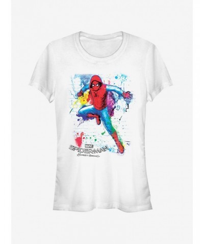 Marvel Spider-Man Homecoming Paint Splatter Girls T-Shirt $7.37 T-Shirts