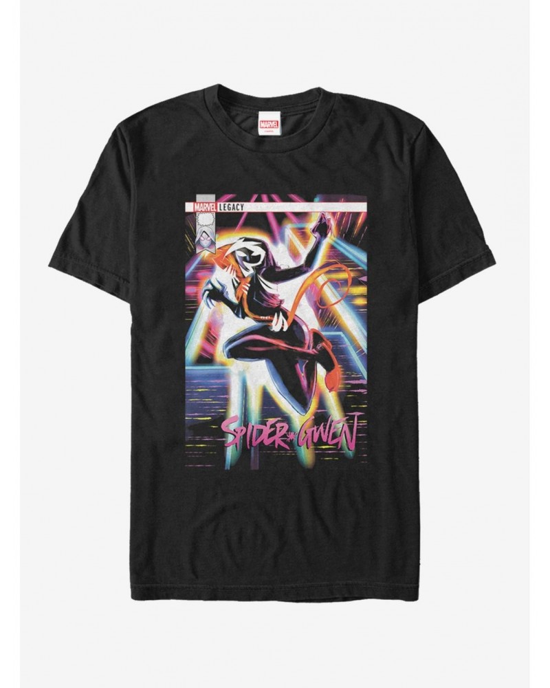 Marvel Spider-Man: Into The Spider-Verse Spider-Gwen Electro Gwen T-Shirt $8.80 T-Shirts