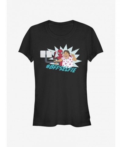 Marvel Spider-Man Spider-Man Selfie Girls T-Shirt $9.16 T-Shirts