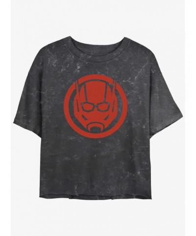 Marvel Ant-Man and the Wasp: Quantumania Antman Sigil Mineral Wash Girls Crop T-Shirt $10.87 T-Shirts