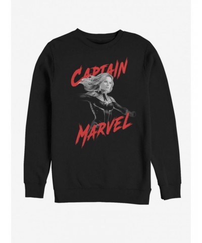 Marvel Avengers: Endgame High Contrast Captain Marvel Sweatshirt $10.63 Sweatshirts