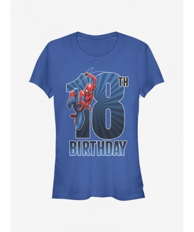 Marvel Spider-Man Spider-Man 18th Bday Girls T-Shirt $6.97 T-Shirts