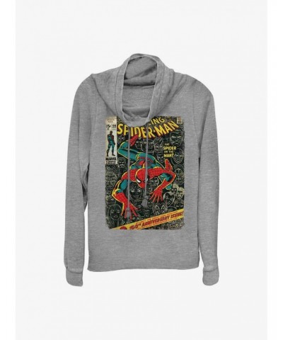 Marvel Spider-Man Spidey Comic Cover Cowl Neck Long-Sleeve Top $14.01 Tops