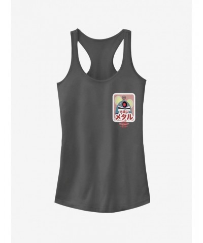 Marvel Spider-Man: Into The Spider-Verse Robot Mouse Sticker Pocket Girls Tank Top $6.37 Tops