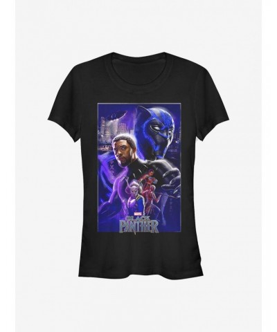 Marvel Black Panther Panther Poster Girls T-Shirt $8.96 T-Shirts