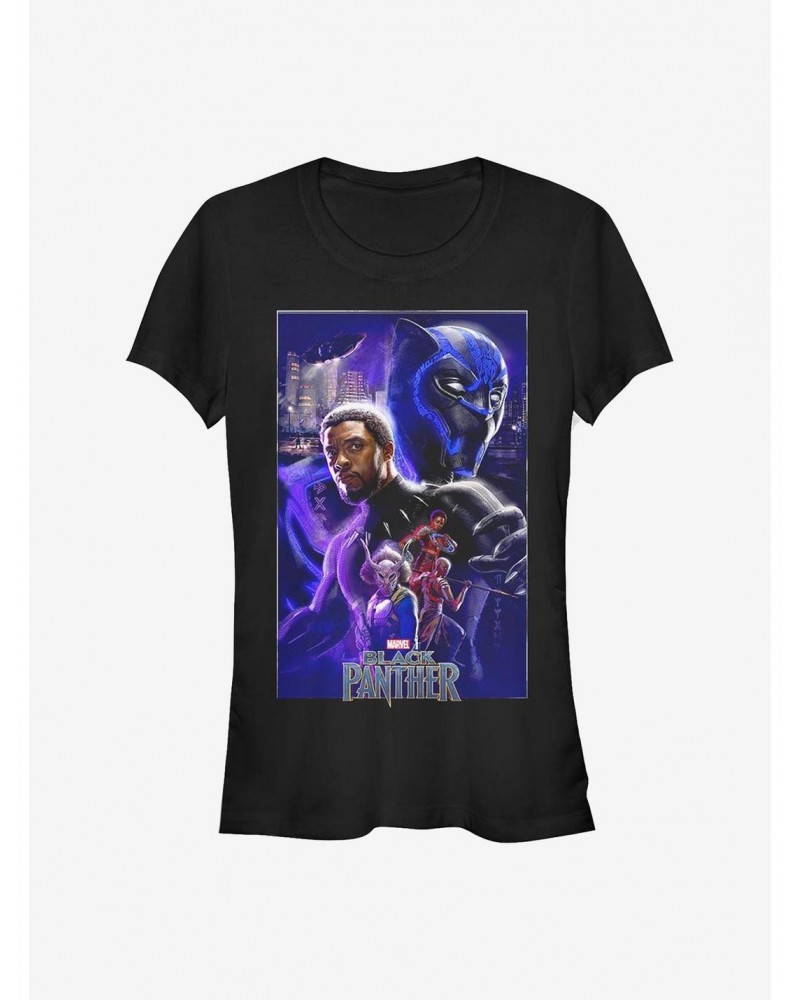 Marvel Black Panther Panther Poster Girls T-Shirt $8.96 T-Shirts