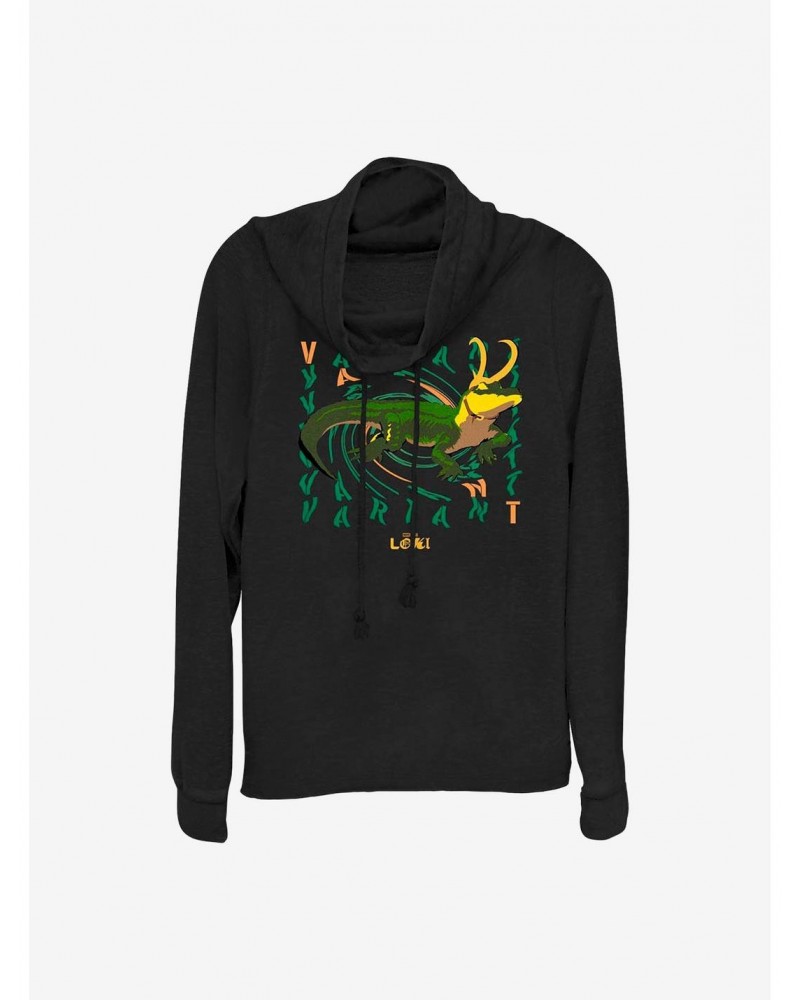 Marvel Loki Alligator Loki Deviance Cowlneck Long-Sleeve Girls Top $11.85 Tops