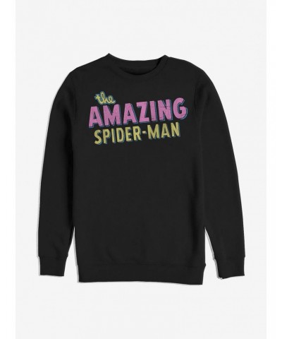 Marvel Spider-Man Amazing Retro Logo Sweatshirt $13.28 Sweatshirts