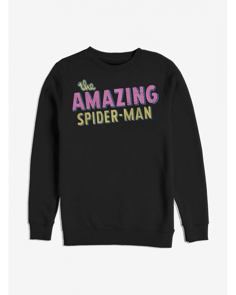 Marvel Spider-Man Amazing Retro Logo Sweatshirt $13.28 Sweatshirts