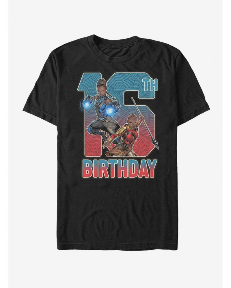 Marvel Black Panther Shuri Okoye 16th Birthday T-Shirt $6.31 T-Shirts