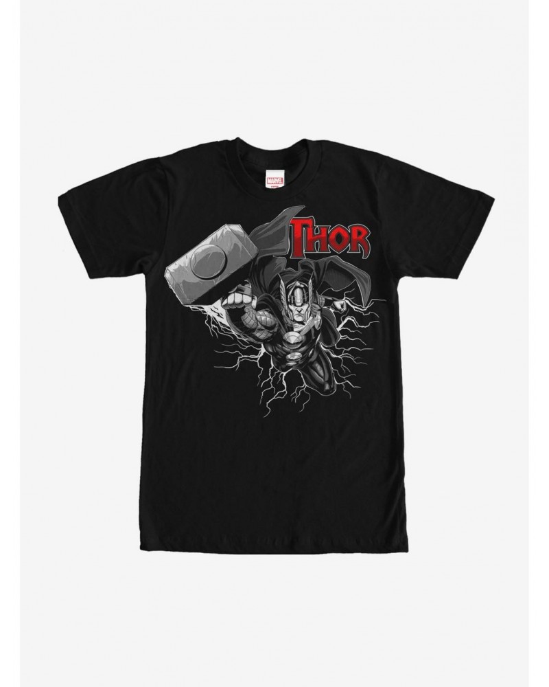 Marvel Thor Thunder Grayscale T-Shirt $9.56 T-Shirts