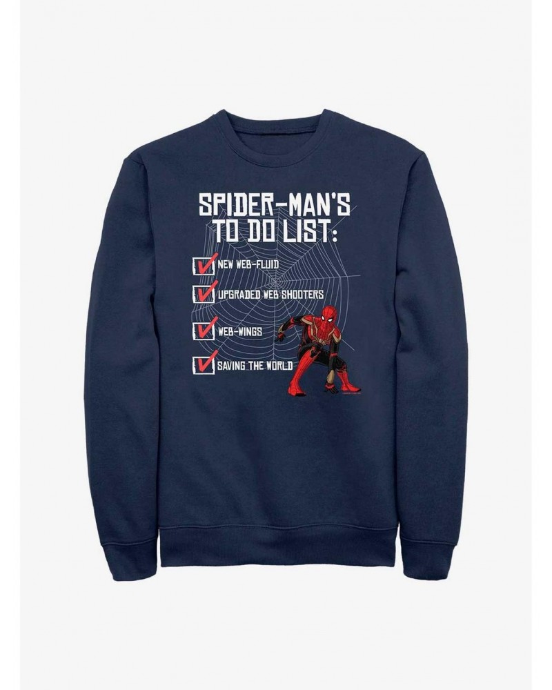 Marvel Spider-Man: No Way Home To Do List Crew Sweatshirt $12.40 Sweatshirts