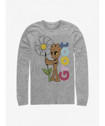 Marvel Guardians Of The Galaxy Groot Daisy Long-Sleeve T-Shirt $10.53 T-Shirts