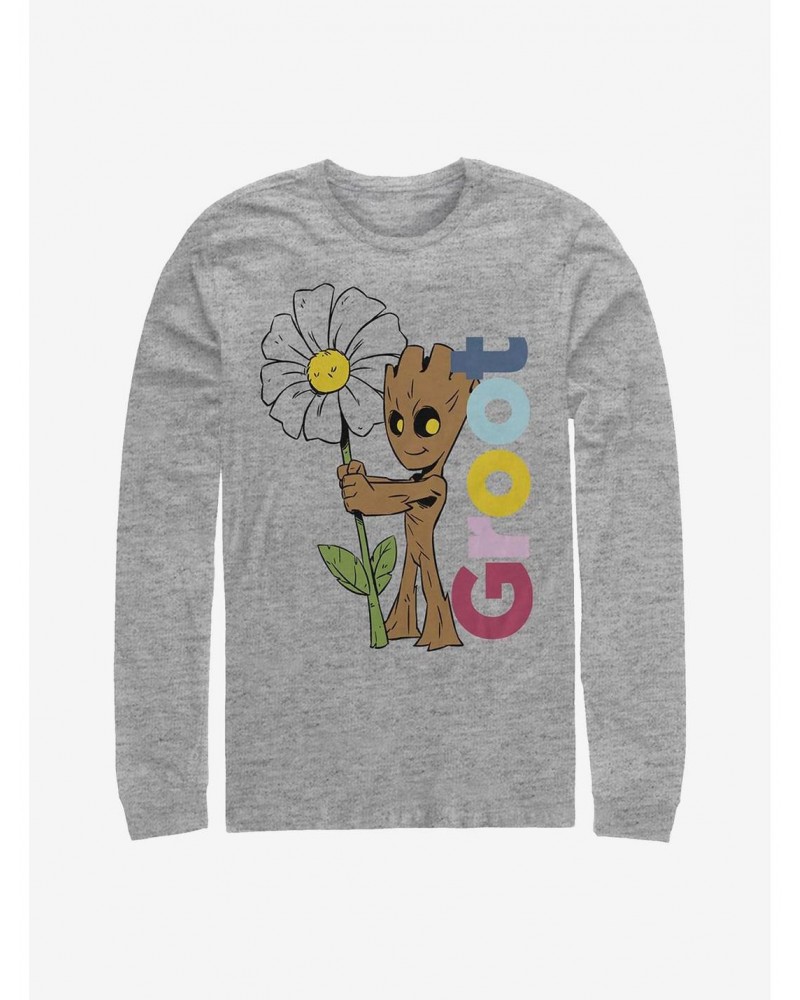 Marvel Guardians Of The Galaxy Groot Daisy Long-Sleeve T-Shirt $10.53 T-Shirts