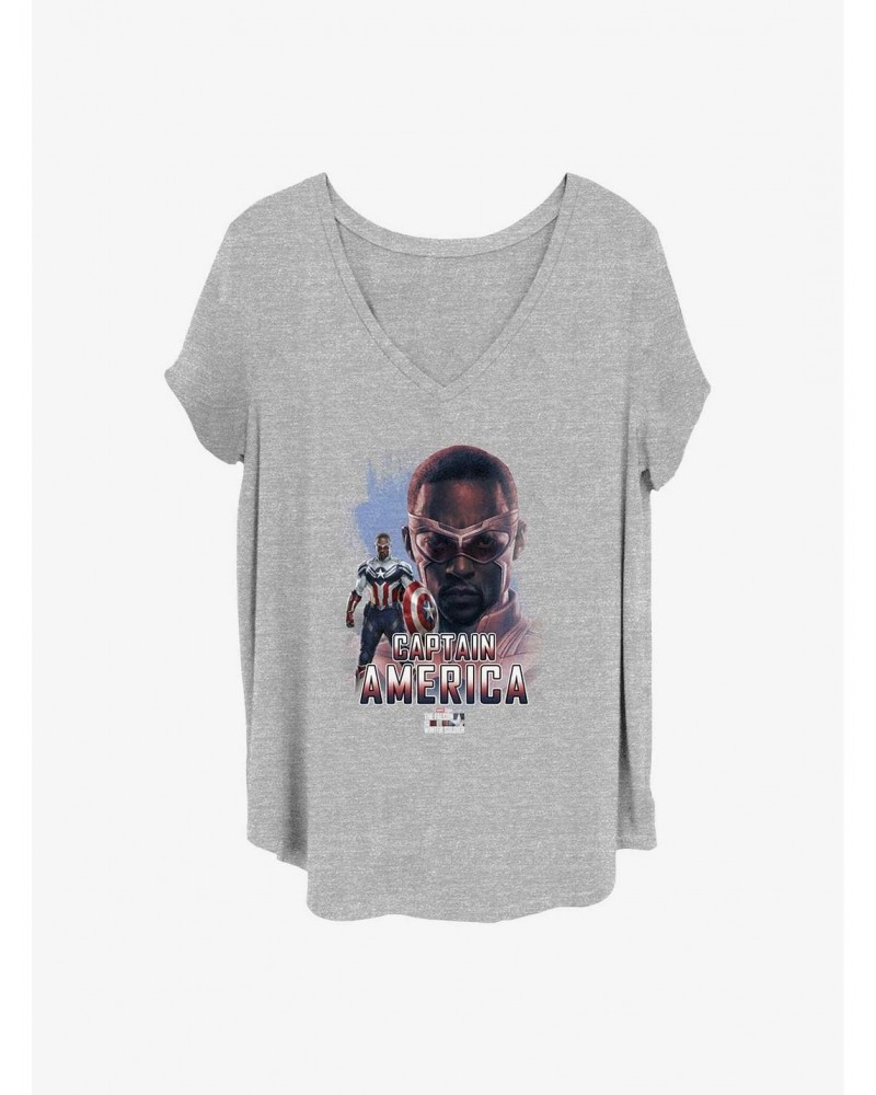 Marvel The Falcon and the Winter Soldier Sam Captain America Girls T-Shirt Plus Size $11.33 T-Shirts