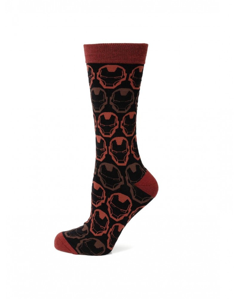 Marvel Iron Man Helmet Red Ombre Men's Socks $8.36 Socks