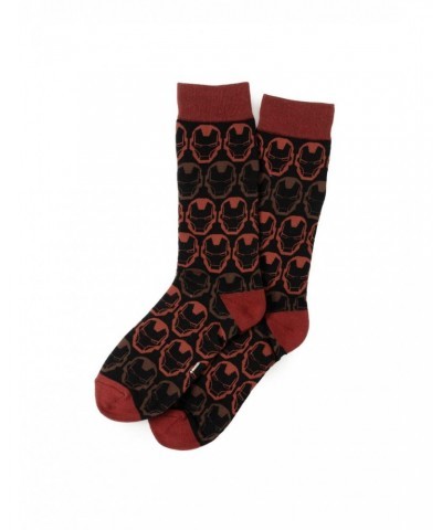 Marvel Iron Man Helmet Red Ombre Men's Socks $8.36 Socks