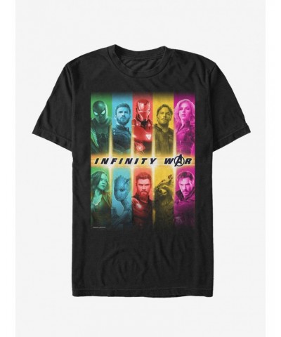 Marvel Avengers: Infinity War Hero Rainbow Panel T-Shirt $6.69 T-Shirts