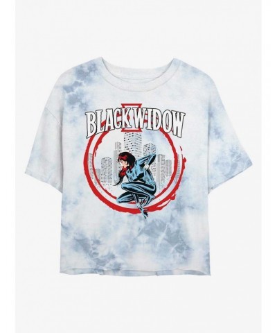 Marvel Black Widow City Watch Tie-Dye Girls Crop T-Shirt $7.86 T-Shirts