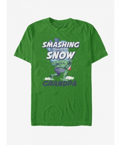 Marvel Hulk Smashing Snow Grandpa T-Shirt $8.80 T-Shirts