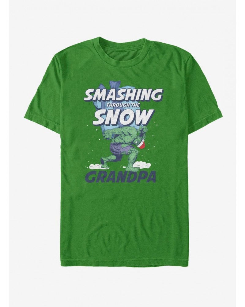 Marvel Hulk Smashing Snow Grandpa T-Shirt $8.80 T-Shirts