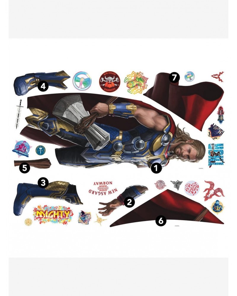 Marvel Thor: Love & Thunder Peel & Stick Giant Wall Decals $9.96 Decals