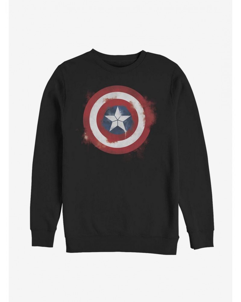 Marvel Captain America Spray Logo Sweatshirt $12.40 Sweatshirts