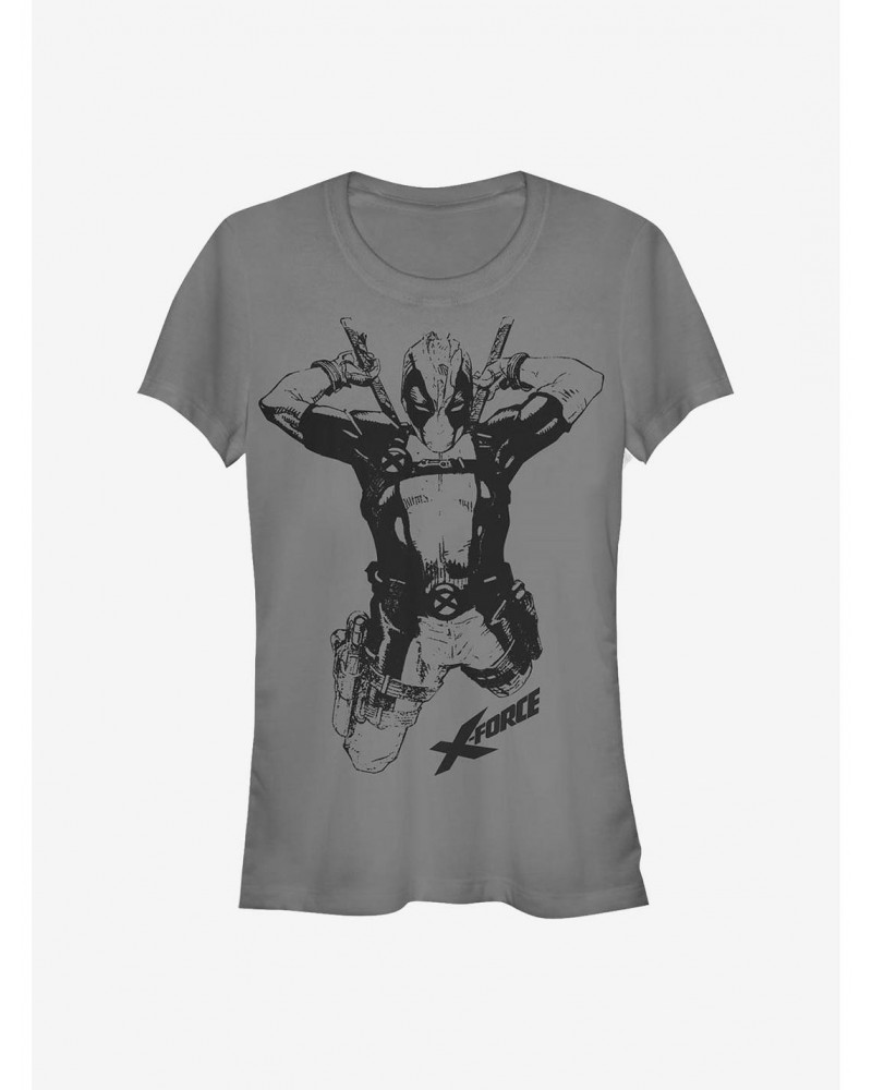 Marvel Deadpool Straight Black Girls T-Shirt $6.77 T-Shirts