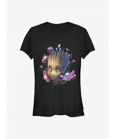 Marvel Guardians Of The Galaxy Groot Flowers Girls T-Shirt $7.17 T-Shirts