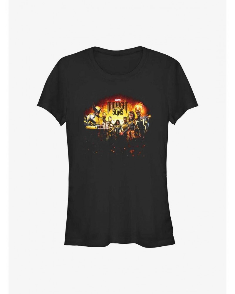 Marvel Midnight Suns Burning Embers Hero Lineup Girls T-Shirt $9.16 T-Shirts