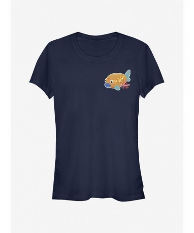 Marvel Spider-Man: Into The Spider-Verse Koi Fish Sticker Pocket Girls T-Shirt $8.57 T-Shirts