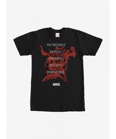 Marvel Heroic Words T-Shirt $9.56 T-Shirts