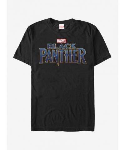 Marvel Black Panther 2018 Text Logo T-Shirt $8.99 T-Shirts