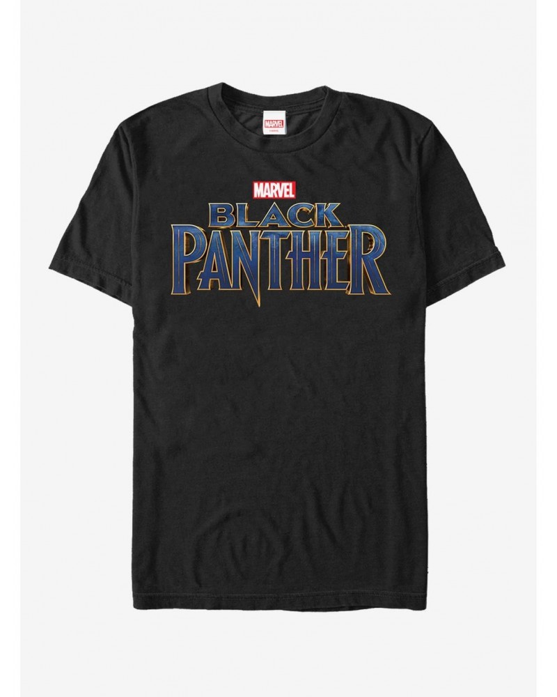 Marvel Black Panther 2018 Text Logo T-Shirt $8.99 T-Shirts